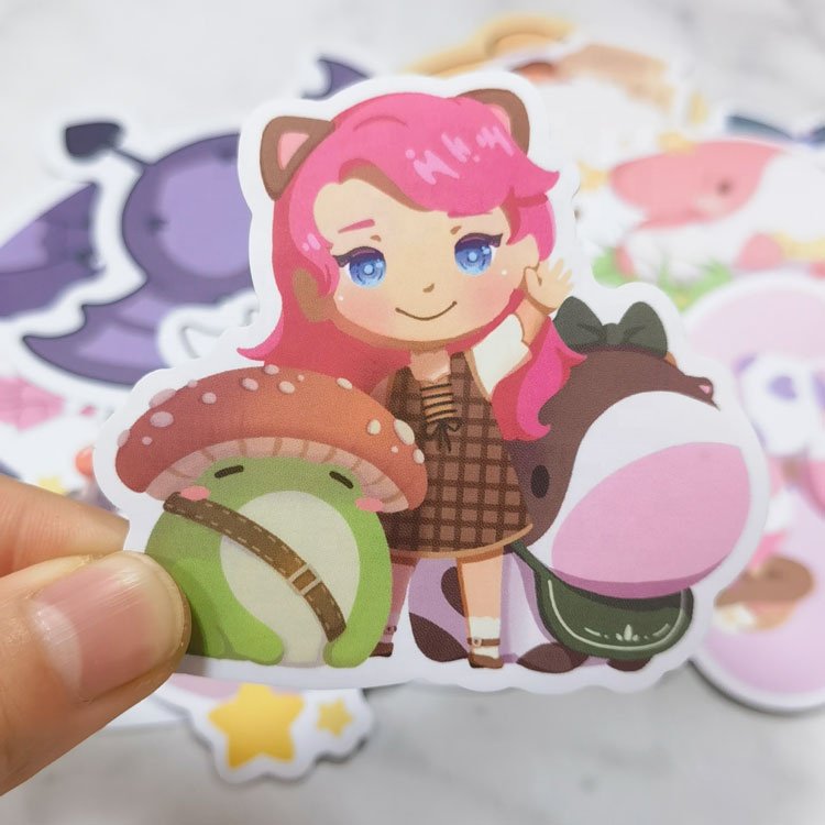 Custom Cheap Laptop Decorative Logo Cartoon Anime Kawaii Waterproof Die Cut Vinyl Sticker Sheet Pack