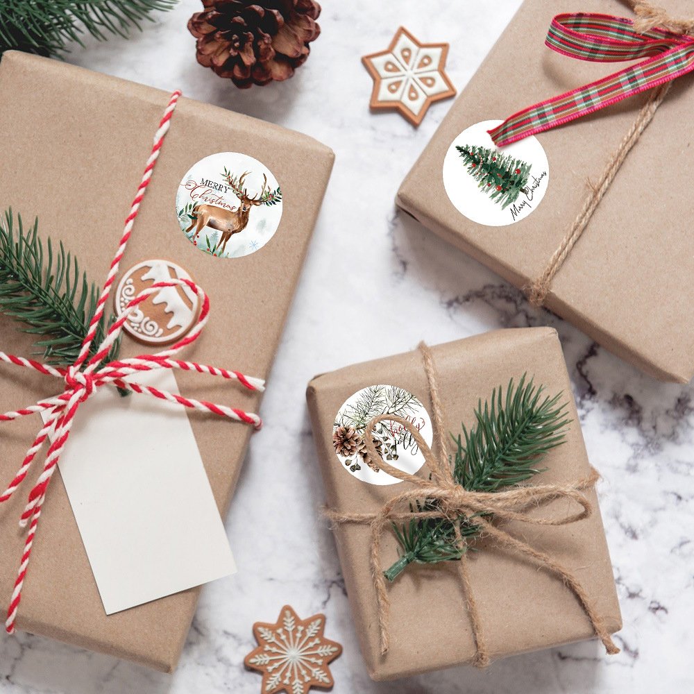 Hot Christmas Cartoon Stickers Plastic Gift Decoration Decals for Cups and Refrigerators Festive Decorative Stickers