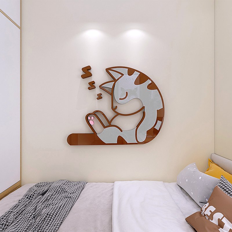 Pet cat stereo wall paper room living room decoration sofa sticker self-adhesive cartoon cat 3D wall sticker