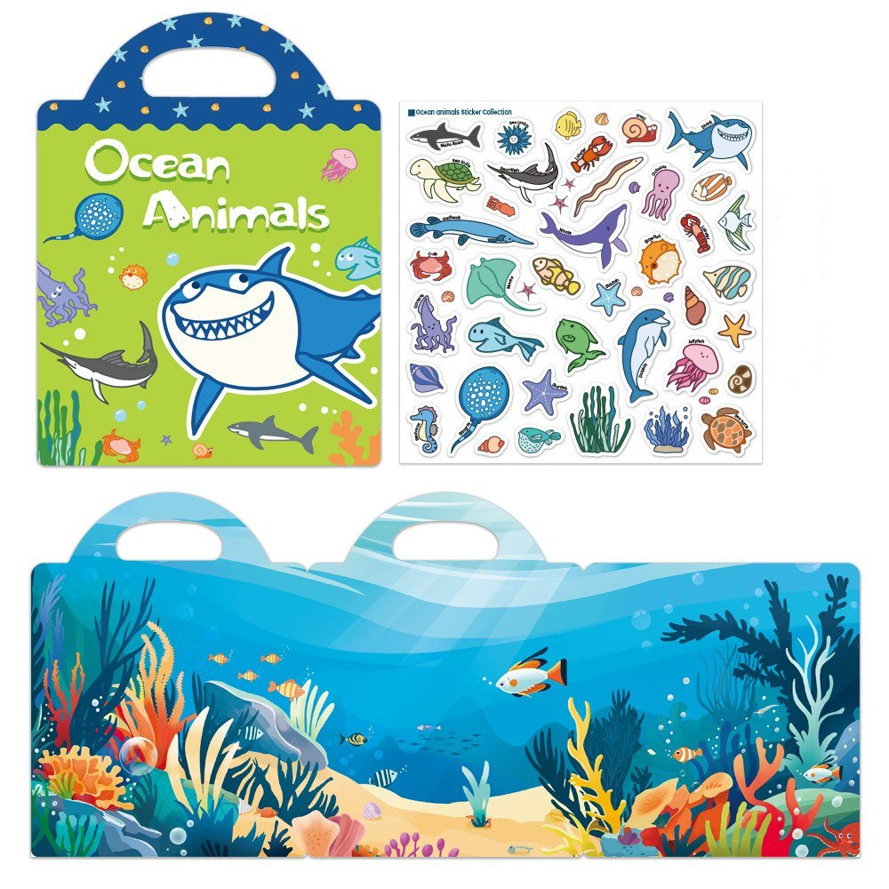 Children's Reusable Space Style Jelly Sticker book Cartoon DIY PVC Gel Stickers for Education Travel Washable Printed Kids' Toys