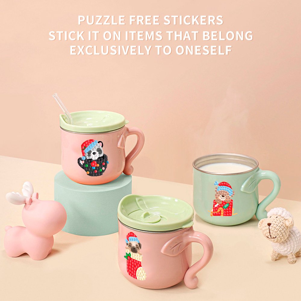 Christmas 5D Diamond Painting Stickers Set for Children's Christmas DIY Diamond Mosaic Stickers Water Diamond Art Stickers Set