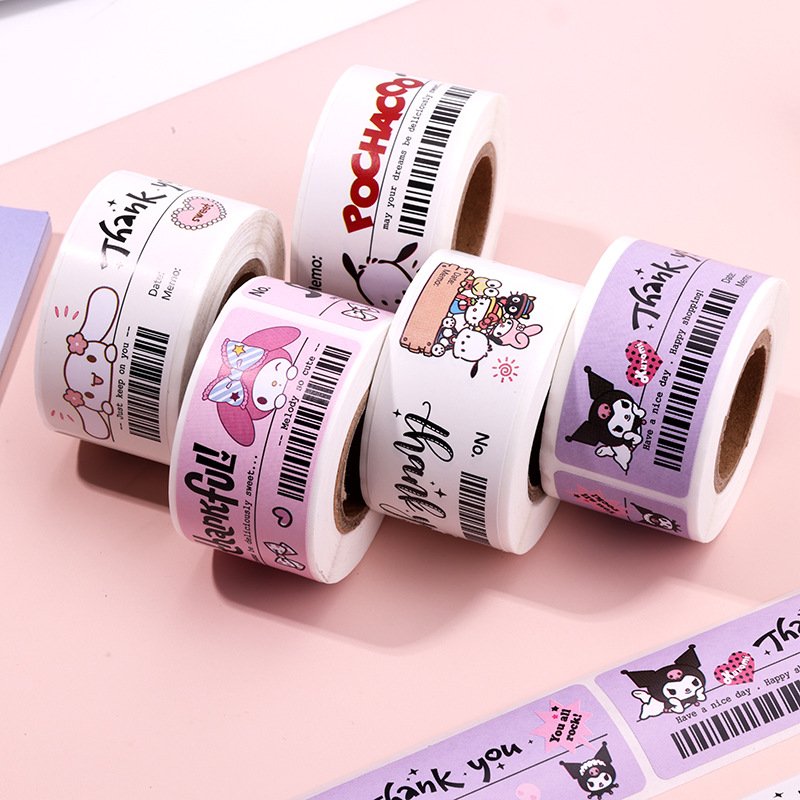 120pcs Family Cartoon Stickers roll For Decoration Kuromi Sticker As Gift For Kids cute stickers