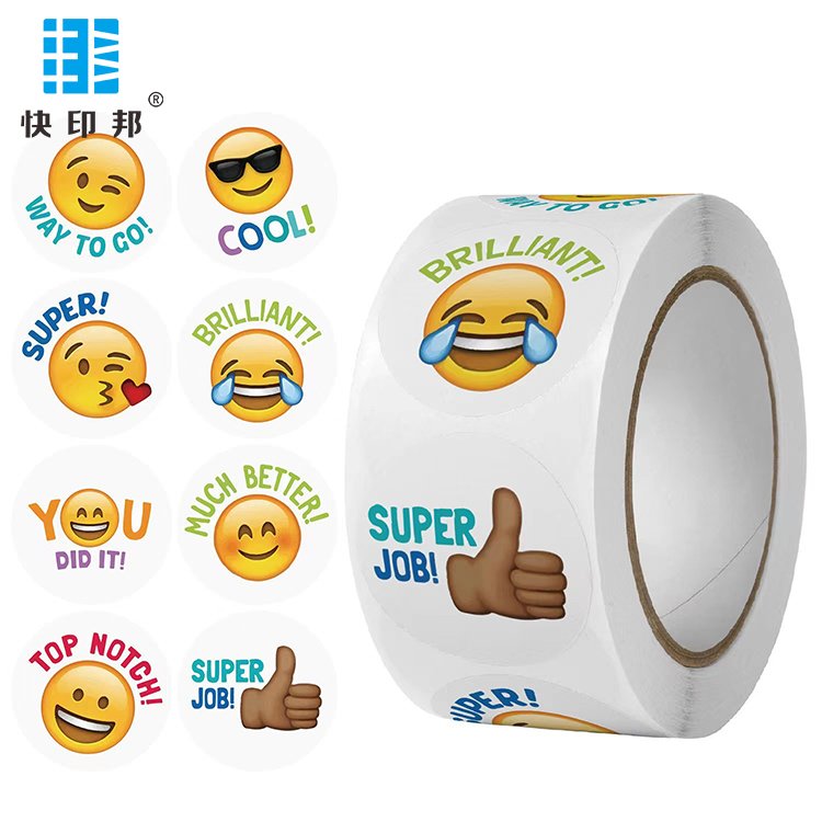 All Kinds Of Smiley Face Emojis Toy Cartoon Stickers Classroom Children's Reward Label Box Seal Sealing Sticker Custom Logo