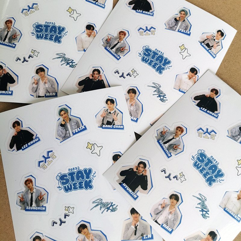 New Kpop Straykids Wholesale Cup Computer Stickers 5-STAR Cartoon Custom Decals Decorative Sticker Books 10*12cm