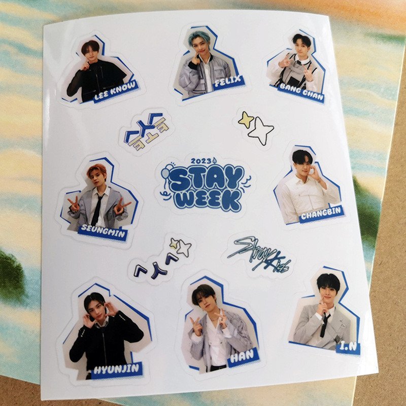 New Kpop Straykids Wholesale Cup Computer Stickers 5-STAR Cartoon Custom Decals Decorative Sticker Books 10*12cm