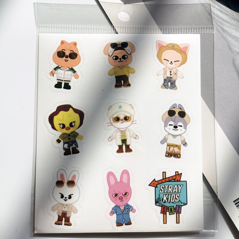 New Kpop Straykids Wholesale Cup Computer Stickers 5-STAR Cartoon Custom Decals Decorative Sticker Books 10*12cm
