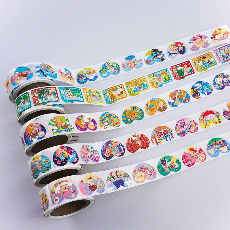 Custom Multi-style Adhesive Vinyl Waterproof Die Cut Stickers Labels For School Stationery Cartoon Stickers Sheets Logo Label