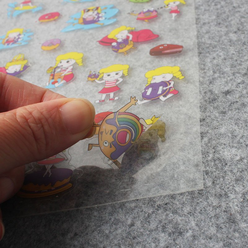 Custom UV Printing Waterproof Vinyl round Die Cut Label Sticker Adhesive PVC Logo Sticker Cartoon Shape for Craft Use