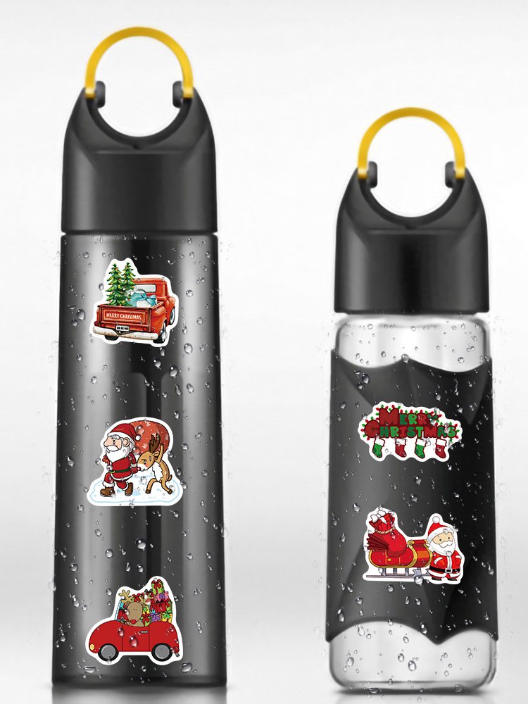 50Pcs Cute Vinyl Christmas Labels Stickers Skateboard Water Bottles Cars Bumper Scrapbook