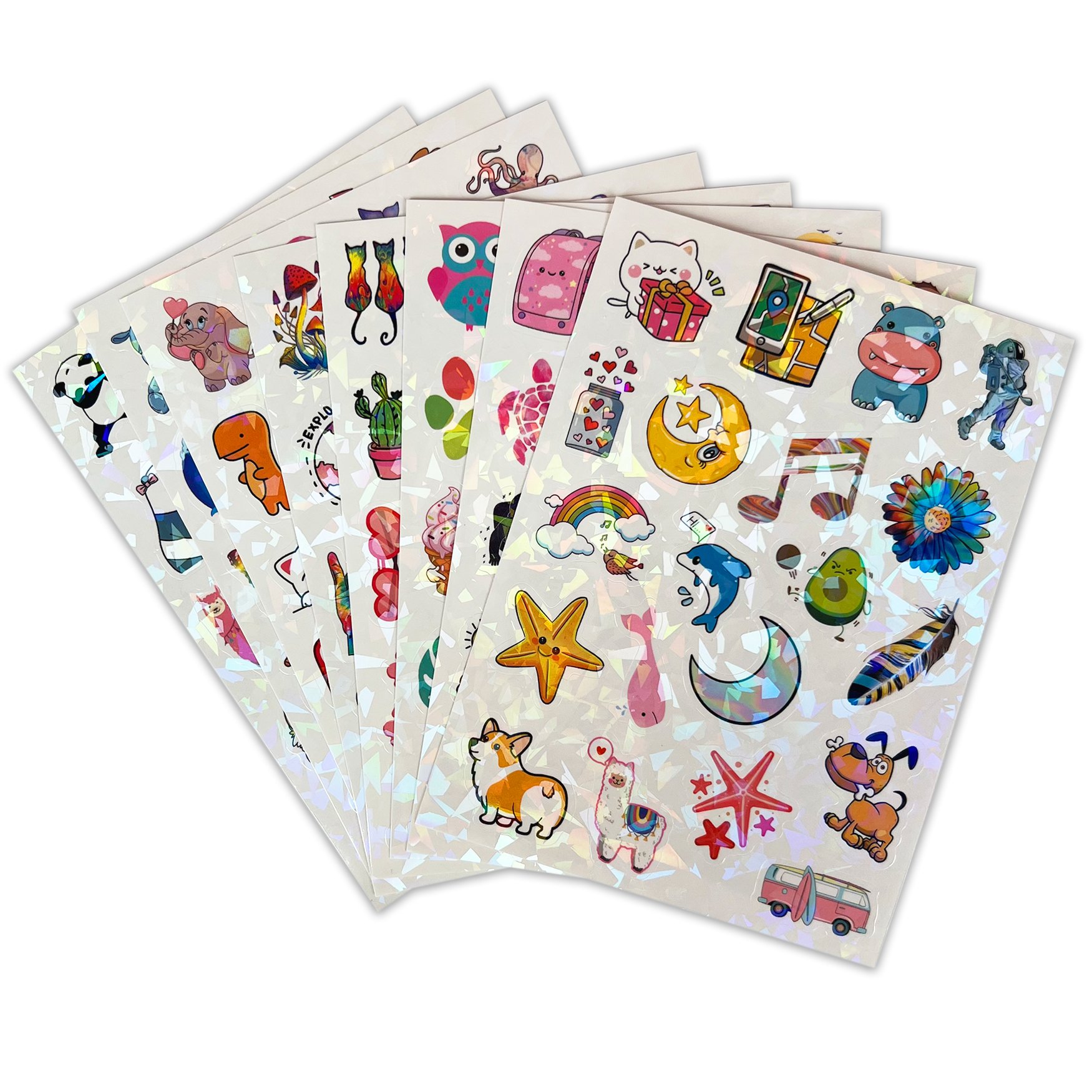 Custom Design Waterproof vinyl PVC paper Kiss Cut Sticker label Printing Adhesive Vinyl Cartoon Stickers Sheet for kids