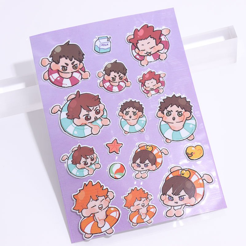 Vigreat Wholesale Adhesive PVC Custom Die Cut Vinyl Stickers Printing,Waterproof Cute Logo Design Cartoon Sticker