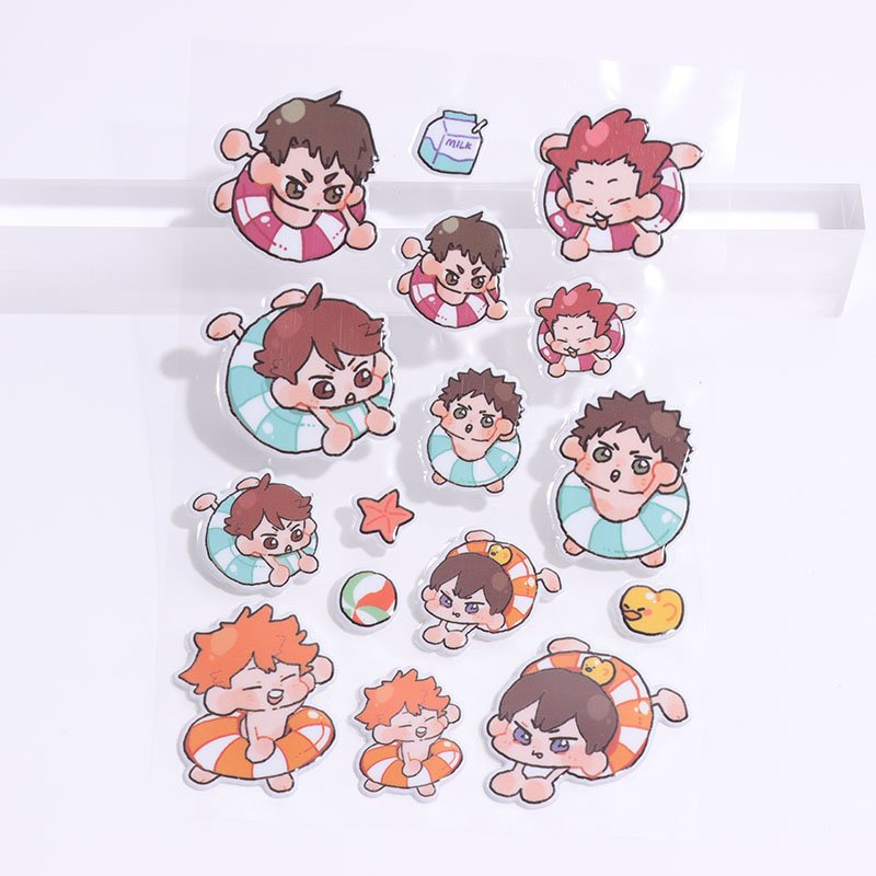 Vigreat Wholesale Adhesive PVC Custom Die Cut Vinyl Stickers Printing,Waterproof Cute Logo Design Cartoon Sticker