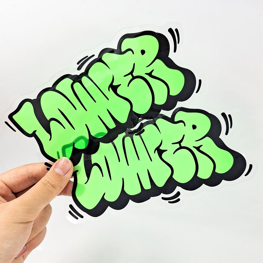 Custom cartoon transparent sticker for removable vinyl sticker logo sticker