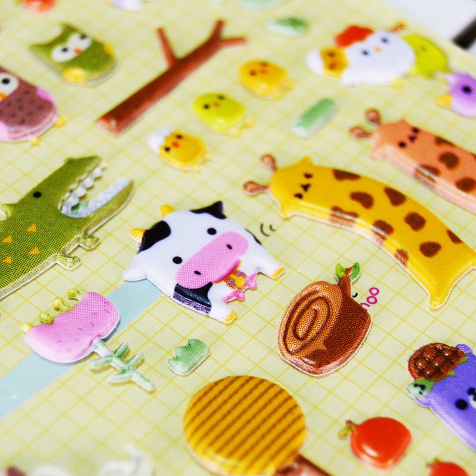 Custom Design Printing Scrapbooking Custom Foam Puff Stickers Printing Cartoon 3D Puffy Sticker Sheet For Kids