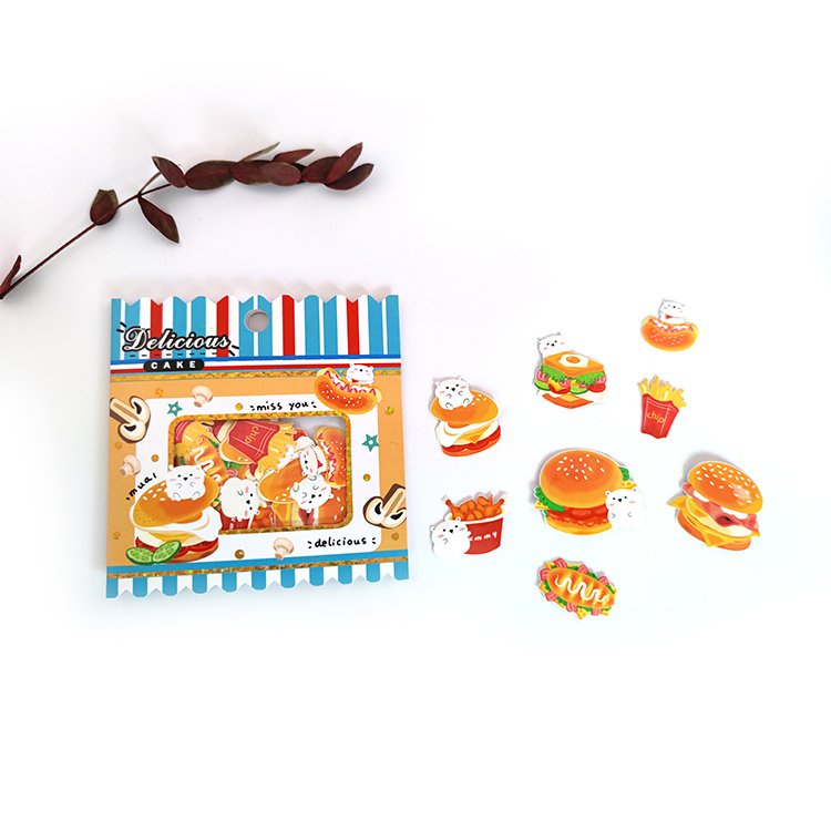 New Listing Self Cartoon Adhesive Decoration Cute Sticker Packaging Stationery Gift Kiss Cut Sticker Sheet Set