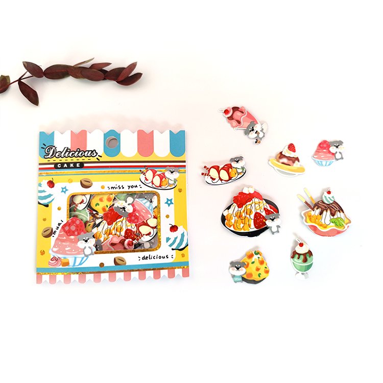 New Listing Self Cartoon Adhesive Decoration Cute Sticker Packaging Stationery Gift Kiss Cut Sticker Sheet Set