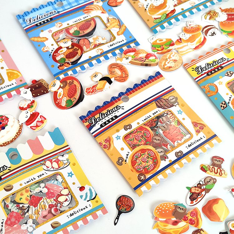 New Listing Self Cartoon Adhesive Decoration Cute Sticker Packaging Stationery Gift Kiss Cut Sticker Sheet Set