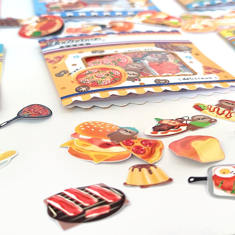 New Listing Self Cartoon Adhesive Decoration Cute Sticker Packaging Stationery Gift Kiss Cut Sticker Sheet Set