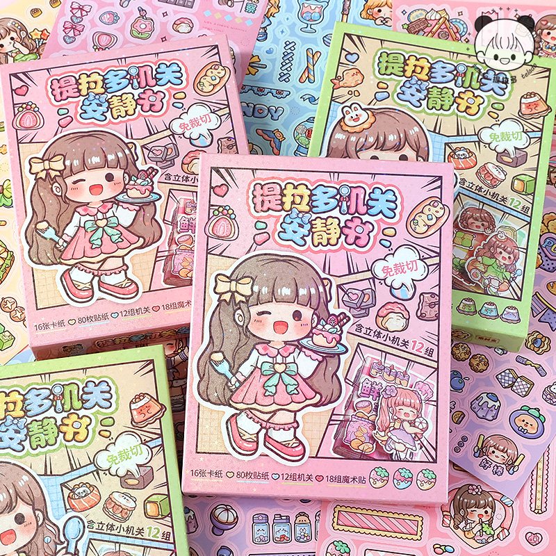 Mr. Paper 2 Design 20 Pcs / Box Stickers Kawaii Girls Series Decoration Cartoon Quiet Book Stickers Pack for DIY Scrap Book