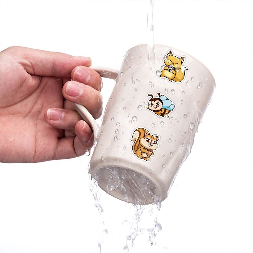 50pcs Cartoon Animal Pig Sticker Custom Waterproof Vinyl Cut Mobile Bottle Sticker Luggage Laptop Book DIY Stickers kid pack