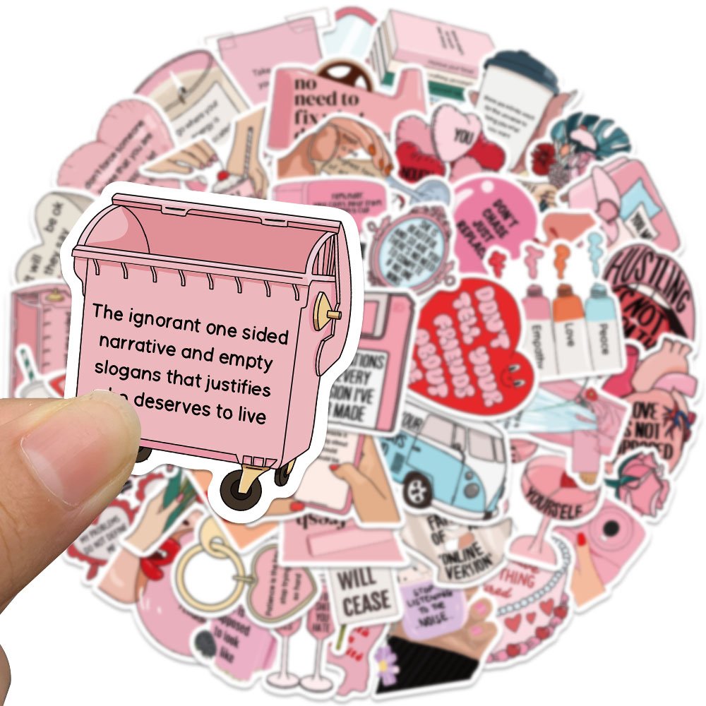 50pcs Self Motivation Refuse Psychological Internal Friction Stickers Diy Fridge Laptop Diary Waterproof Graffiti Gift Decals