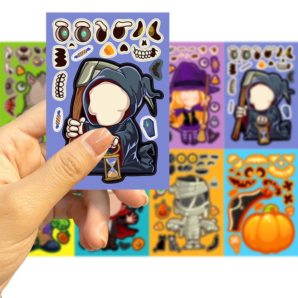 toy puzzle Halloween sticker new cheap price decorative stickers handicraft waterproof repeat cartoon stickers