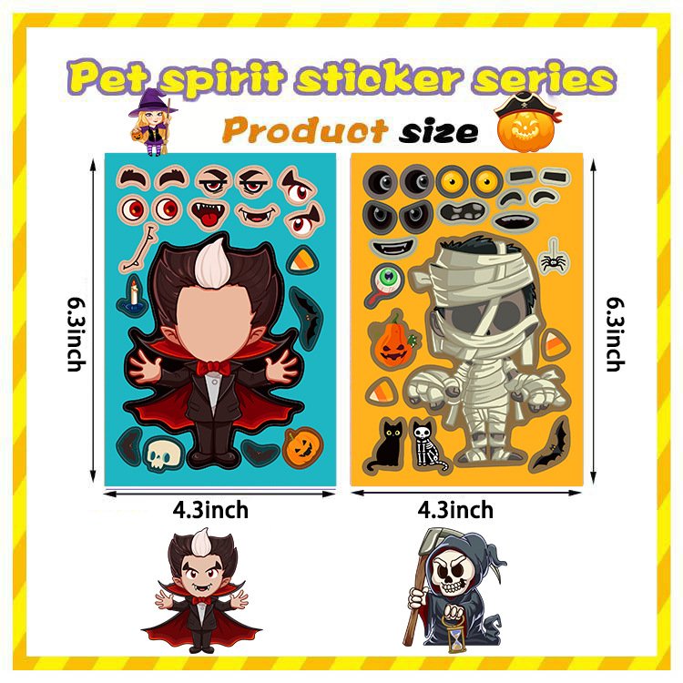 toy puzzle Halloween sticker new cheap price decorative stickers handicraft waterproof repeat cartoon stickers