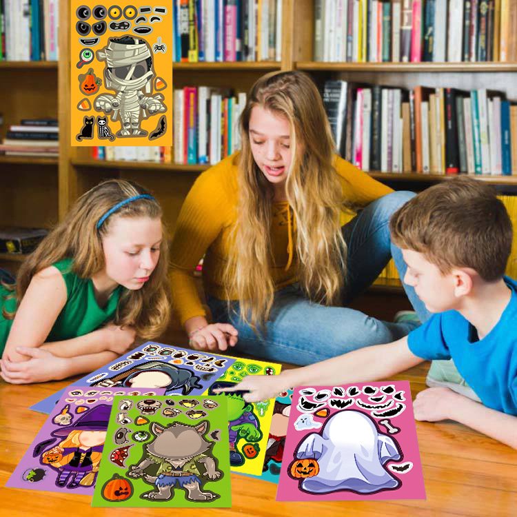 toy puzzle Halloween sticker new cheap price decorative stickers handicraft waterproof repeat cartoon stickers