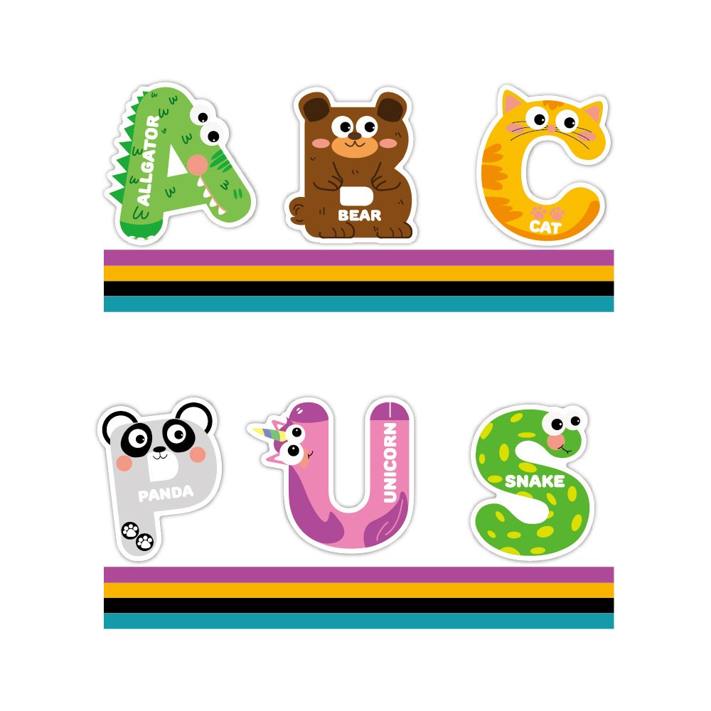 Early Learning Creative Alphabet Stickers Colorful Digital Handbook Handmade Paper Decorative DIY Stickers