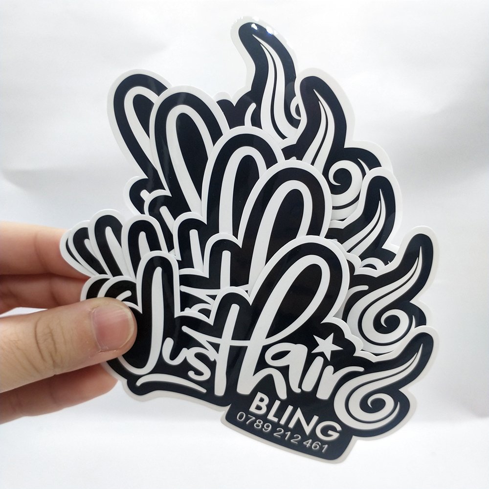 Custom Waterproof Printing Logo PVC Label Shiny Die Cut Reflective Rainbow Glitter Hologram Holographic Vinyl Cartoon Sticker