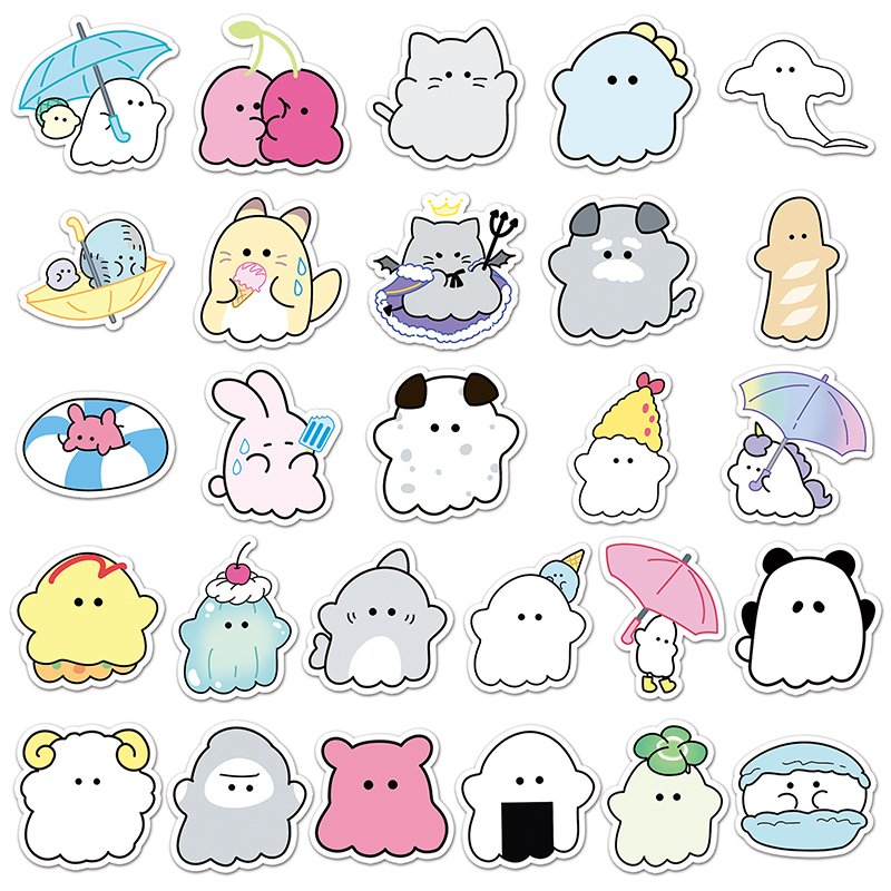 52pcs High Quality Anime Kawaii Cartoon Sticker Waterproof Decoration Custom Obakenu Sticker