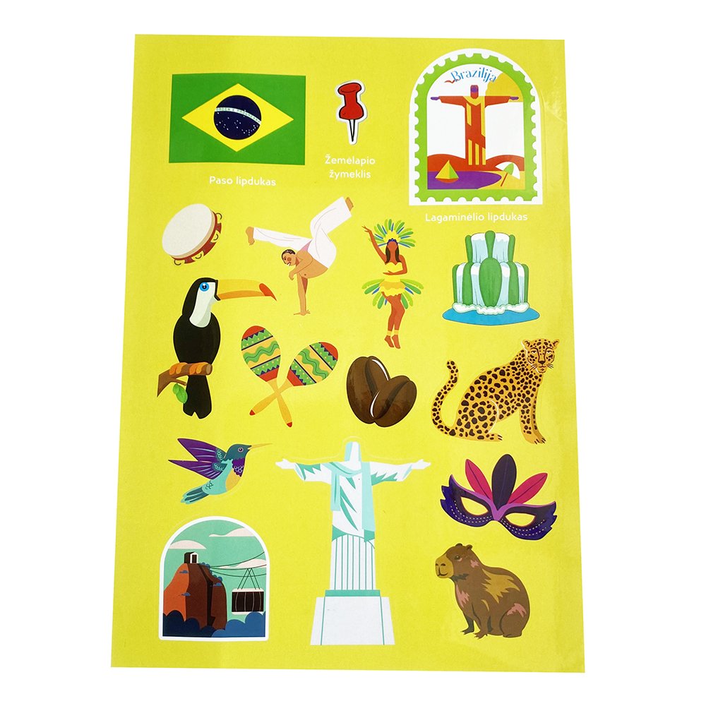 Countries Logo Printing Waterproof Custom Kiss Cut Vinyl Stickers Sheet