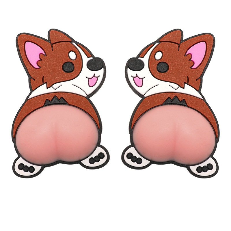 Car anti-collision rubber strips Car door anti-collision and anti-scratch protection artifact cute ass silicone cartoon rearview