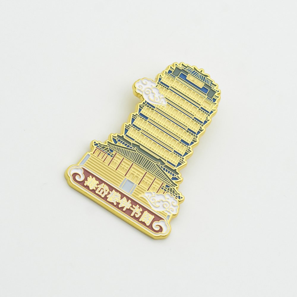Metal Badges Shiny Architectural Hard Enamel Badges Soft Badges Custom Magnetic Enamel Logos Metal Fridge Stickers