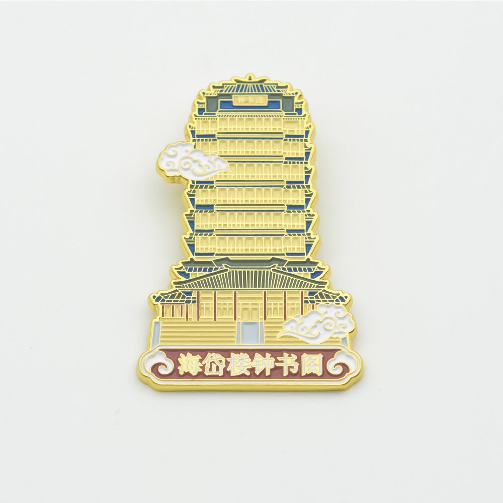 Metal Badges Shiny Architectural Hard Enamel Badges Soft Badges Custom Magnetic Enamel Logos Metal Fridge Stickers