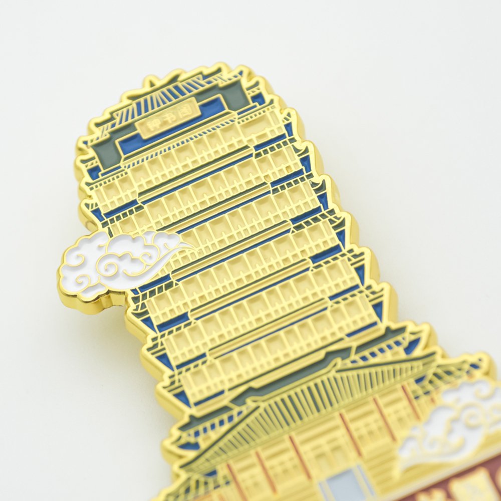 Metal Badges Shiny Architectural Hard Enamel Badges Soft Badges Custom Magnetic Enamel Logos Metal Fridge Stickers