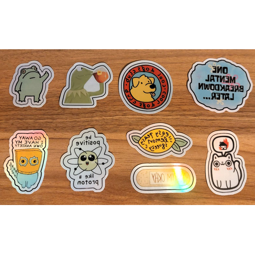 Custom Sticker Sheet Self Adhesive Holographic Vinyl Printing Kiss Cut Cute Cartoon Stickers