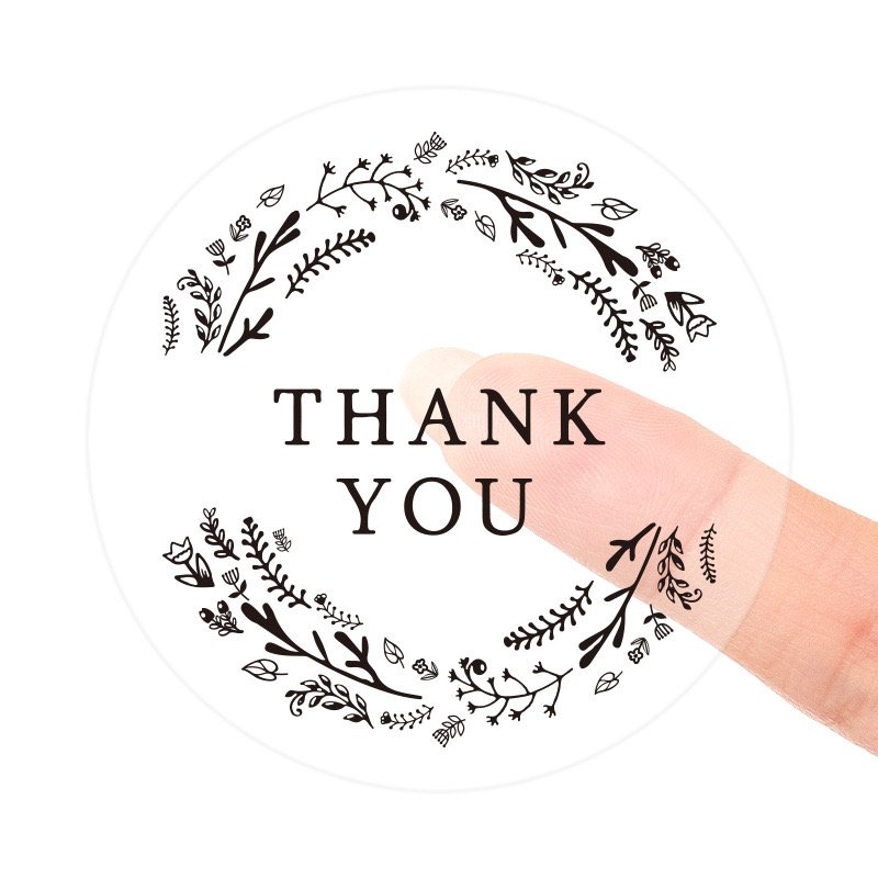 Custom Printed Waterproof Kraft Paper Thank You Sticker, Thank You Sticker Printing