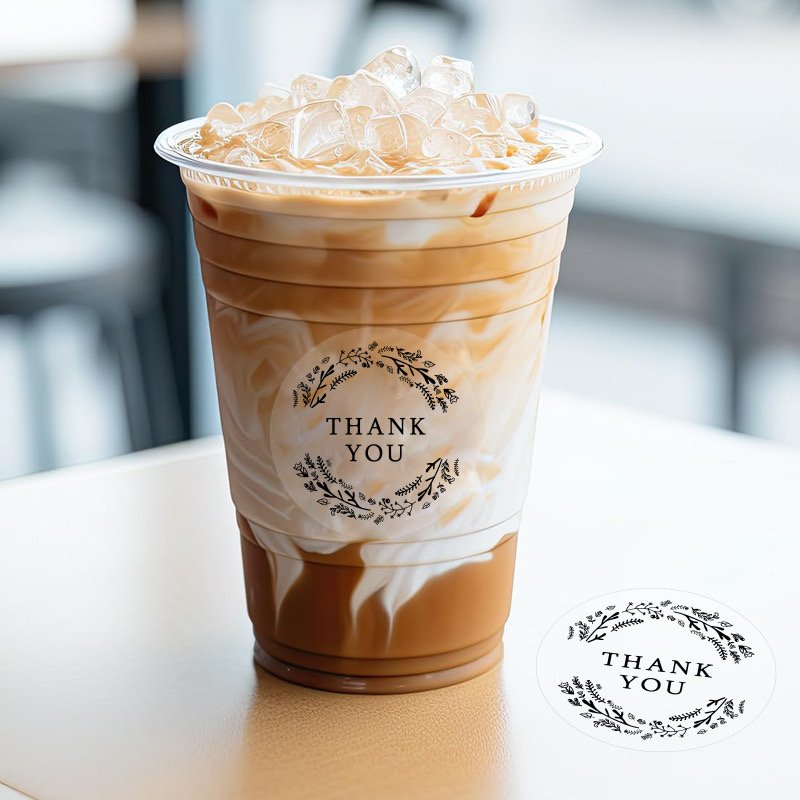 Custom Printed Waterproof Kraft Paper Thank You Sticker, Thank You Sticker Printing