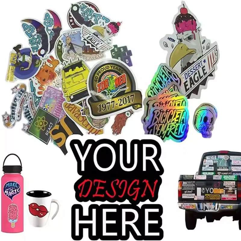 Custom Logo Waterproof Vinyl Die Cut PVC Cartoon Bumper Decorative Sticker Printed Die Cut Stickers