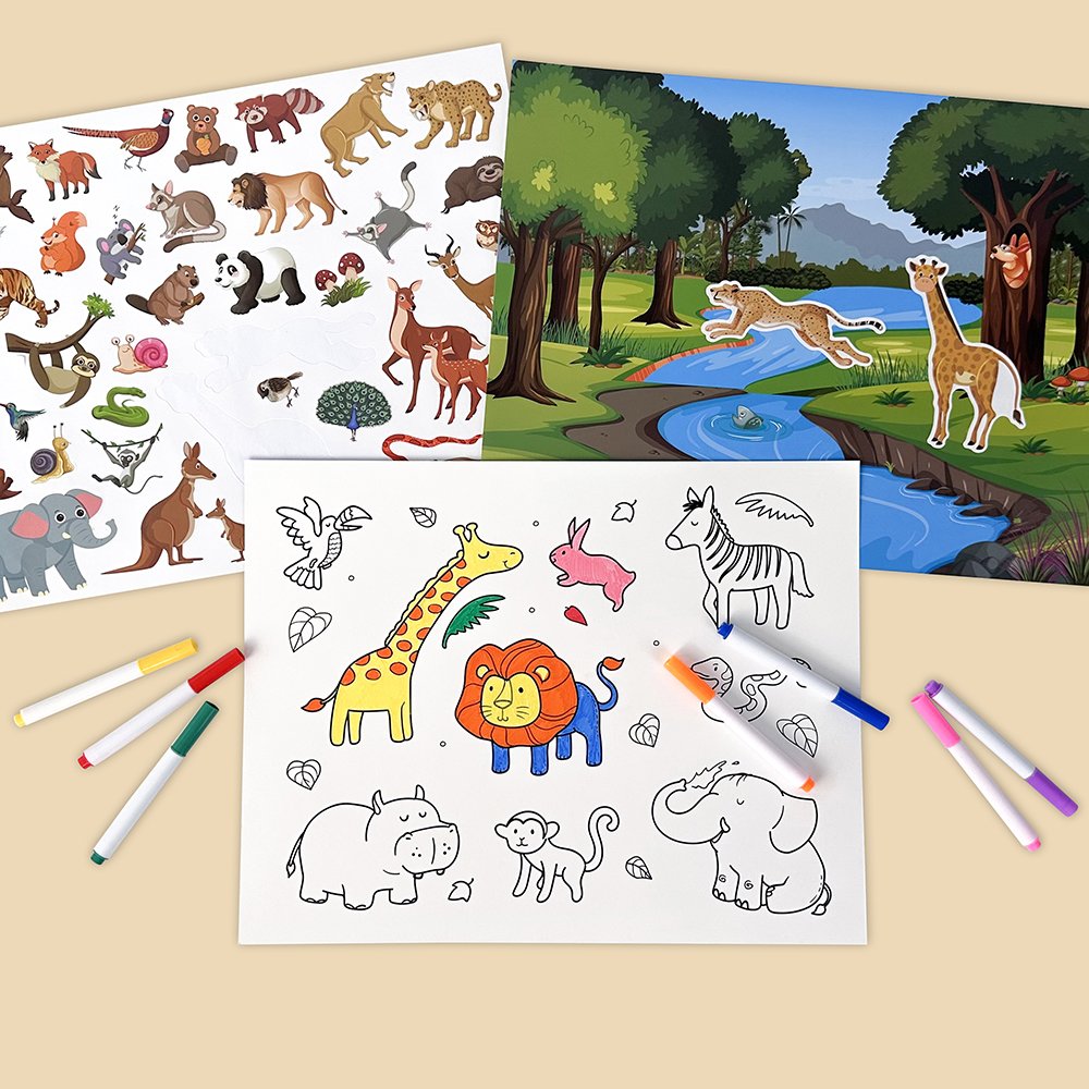 Reusable Sticker Pad Set Fairies Princess Castle Scene stickers Cartoon cute stickers suitable for children's gifts