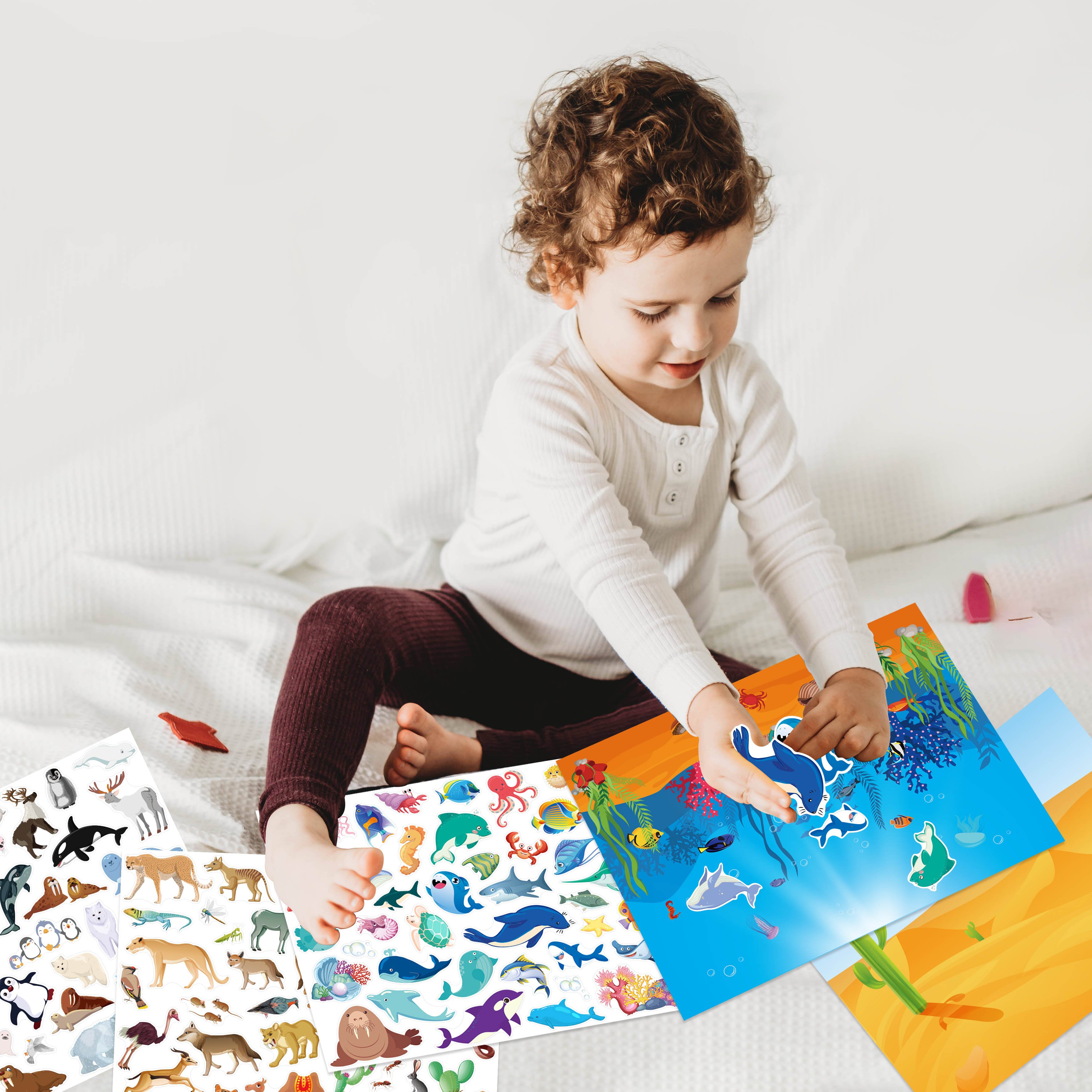 Reusable Sticker Pad Set Fairies Princess Castle Scene stickers Cartoon cute stickers suitable for children's gifts