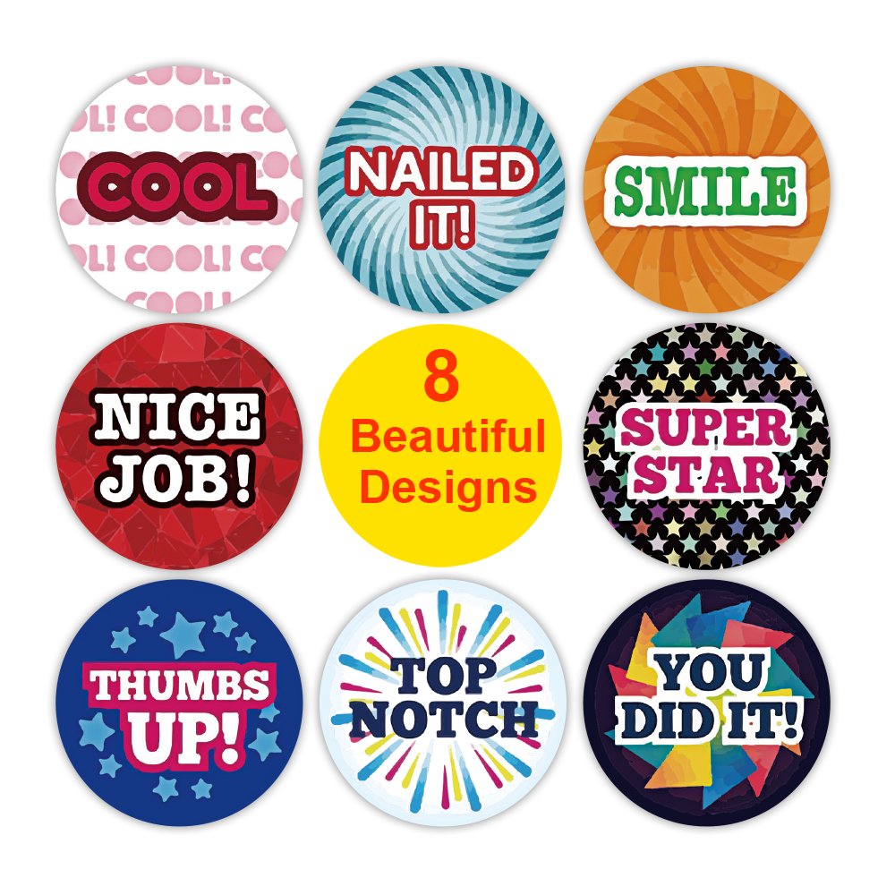 Factory Direct 1-inch Cartoon Pattern Fun Encouragement Label Stickers for Children customized