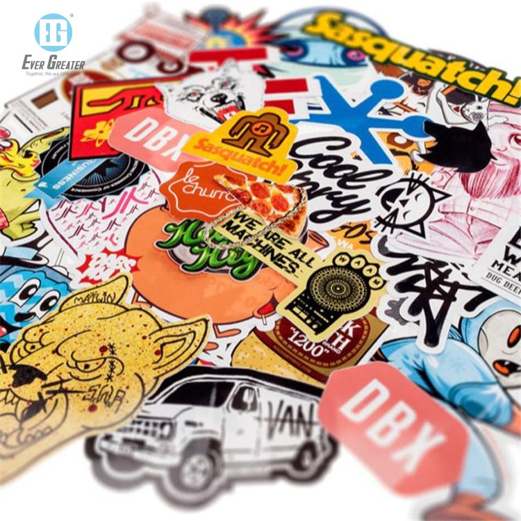 Custom Paper Cartoon Package for Small Business Printable Sticker Glossy Vinyl Sticker
