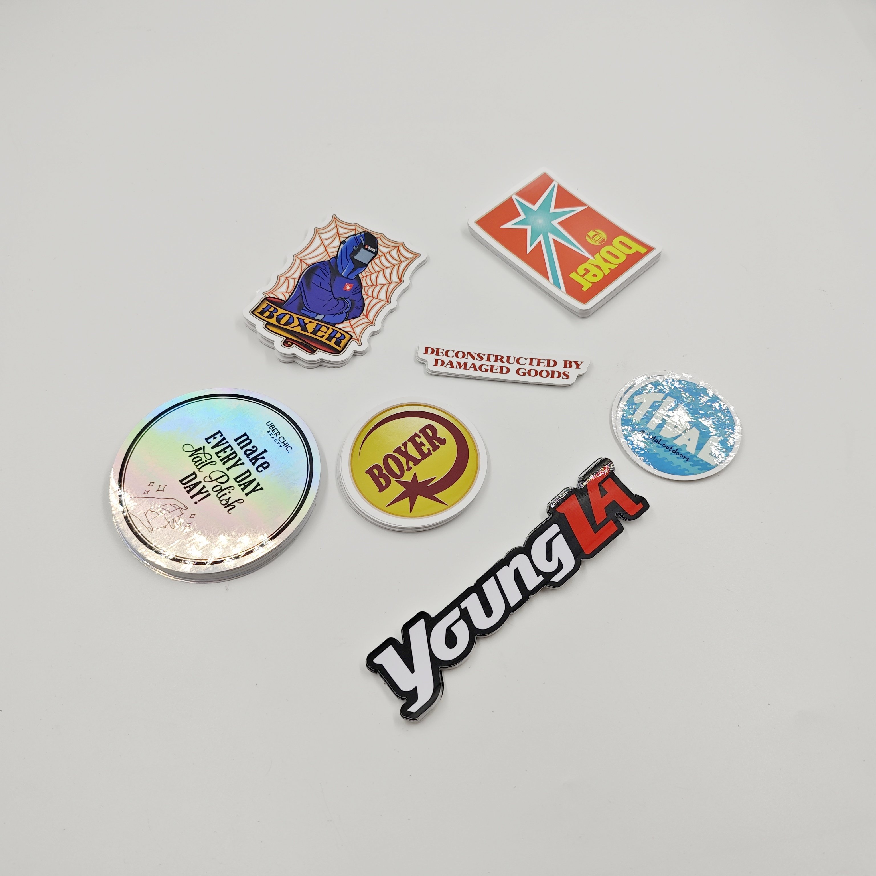 Customized Shape Self-Adhesive Die Cut Hologram Sticker Waterproof Vinyl Cartoon Labels Printing