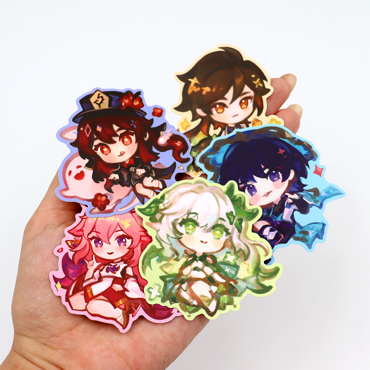 High Quality Custom Cartoon Glossy Waterproof PVC Vinyl Glitter Film Adhesive Die Cut Stickers Printing