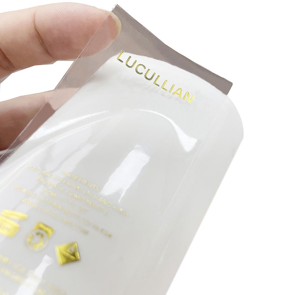 Custom Roll Waterproof Cosmetic Products Glass Plastic Packaging Bottle Gold Foil Emballage Label For Bottle