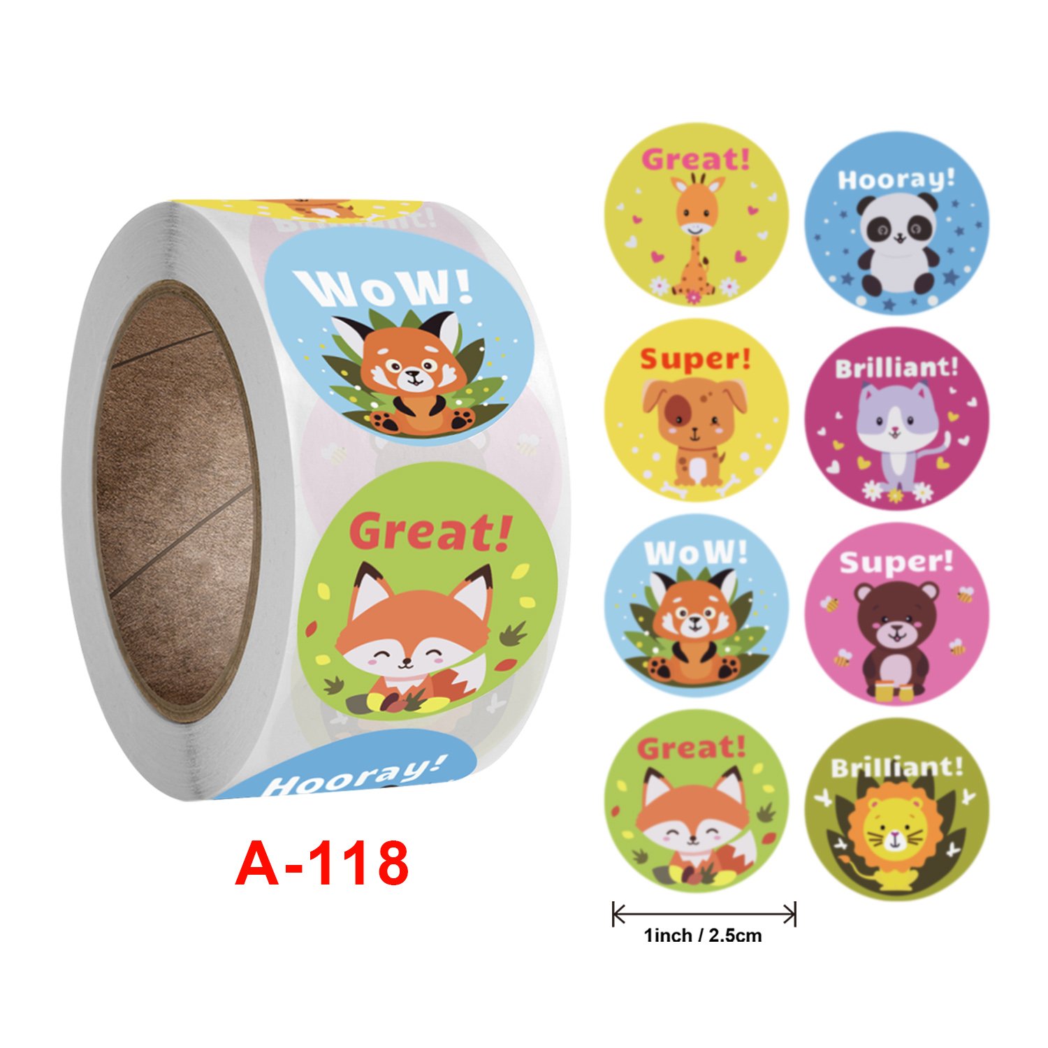 Factory direct sales cute rewards cartoon animal stickers children's encouragement customized stickers