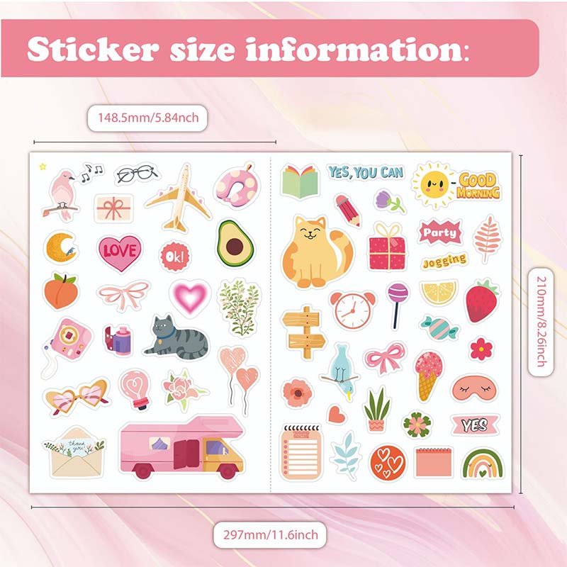 4PCS/Set Cartoon Stickers Cute Scrapbook Stickers Bullet Journaling Planners Diary Collage Decorative Stickers