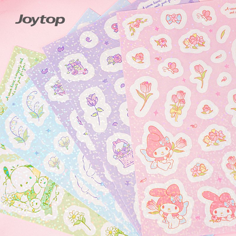 Joytop SR 101645 Wholesale Sanrio Magic Garden Cartoon Stickers Cute DIY Journal Hanging Stickers for Kids and Students